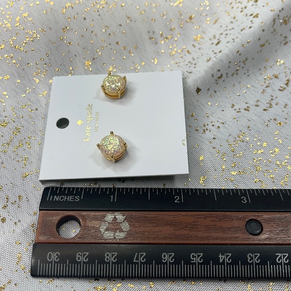 Kate Spade Earrings opal glitter gold NEW! - Picture 2 of 5